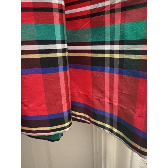 Holiday Party Dress Velvet Taffeta Tartan Plaid Teena Paige Vtg Xmas Jr Sz 7 - Picture 11 of 16